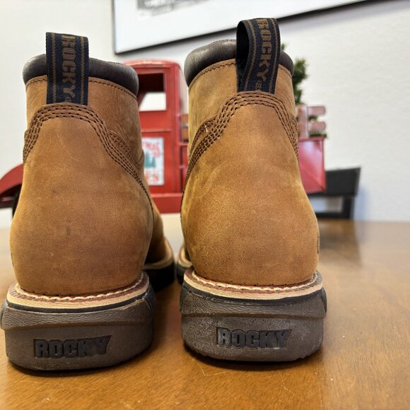 Rocky Men’s Leather Work Boots – Tan – Excellent Pre-Owned Condition Size 11 W - Picture 7 of 9